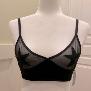 Mesh Star Appliqué Bra Set